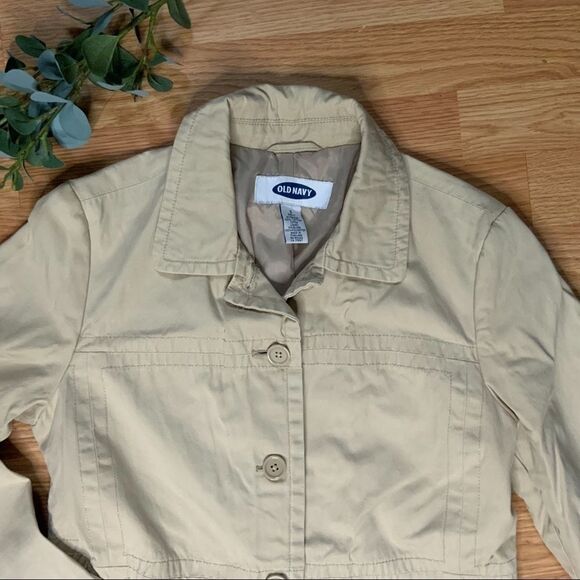 Old Navy || Khaki Cotton Shell Coat size S - Picture 4 of 9